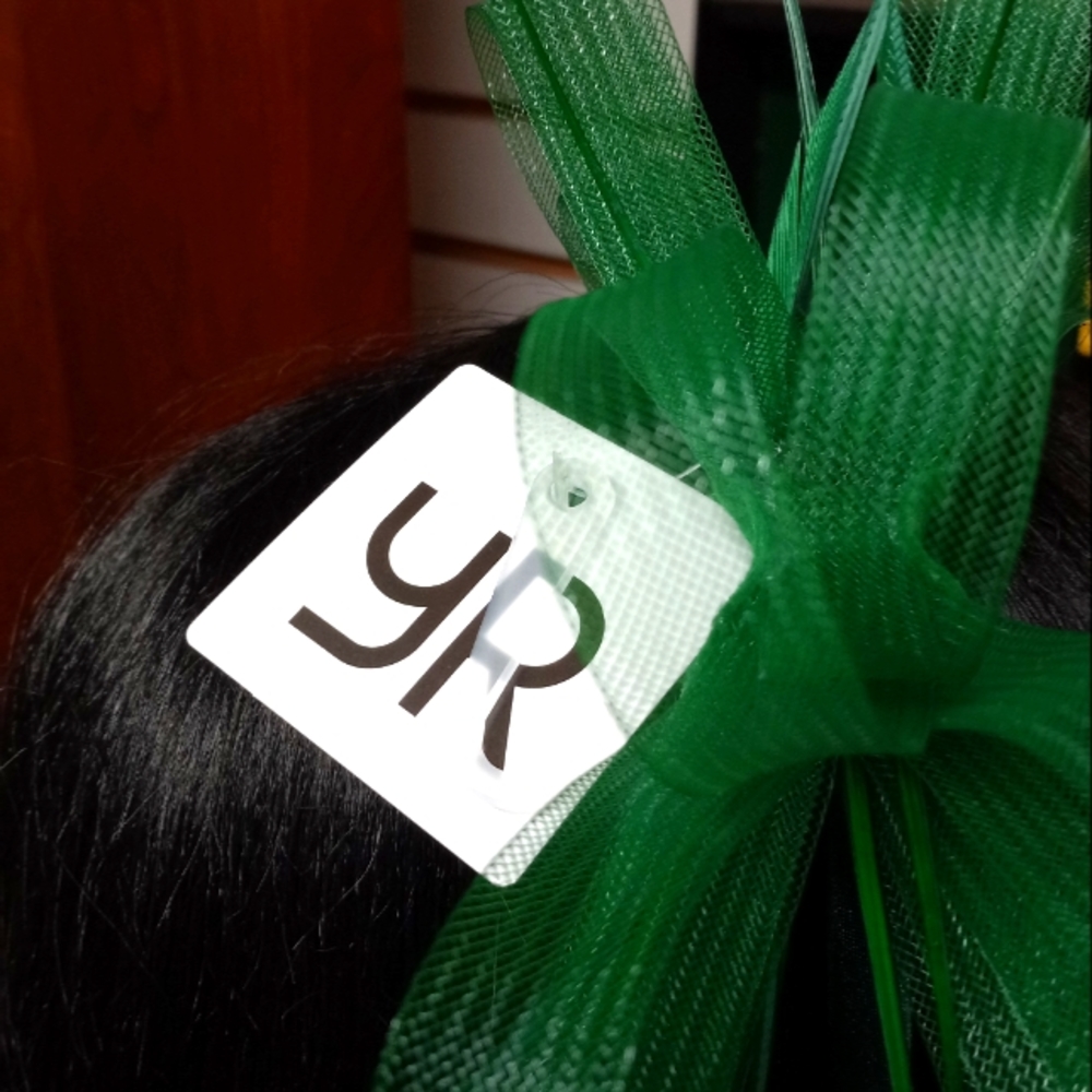 Flowered Bandu Headset 💚Ribbon/Frather - Picture 4 of 4